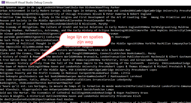 Inlezen Book xml - lege lijn en spaties zijn verwijderd